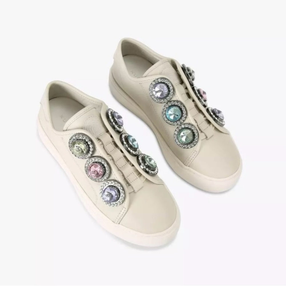 Embellished Cream Sneakers